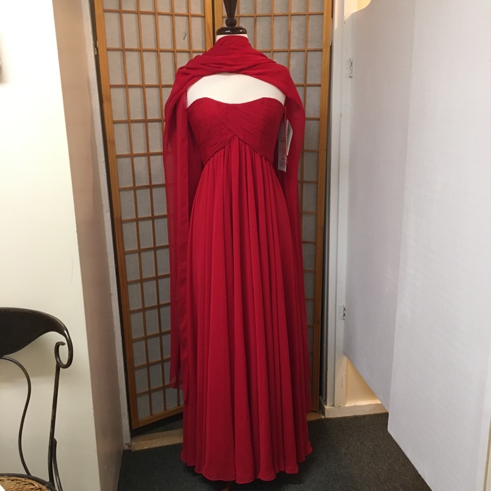 Chris Kole 1980s Evening Gown with scarf.